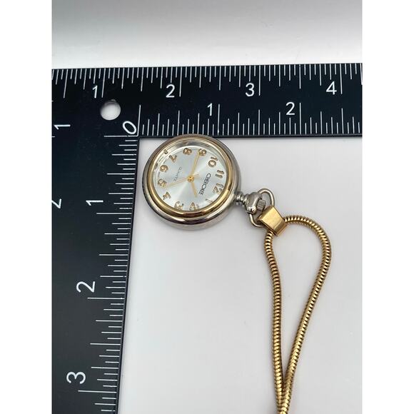 VTG Cherokee Womens Open Face Pendant Pocket Watch 30mm w/ Rope Necklace - Picture 5 of 7